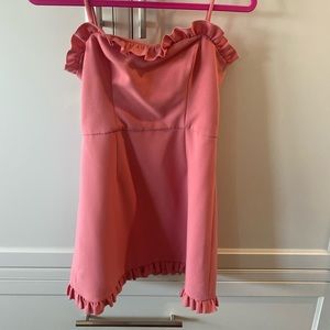 French Connection pink ruffle dress. Size 4